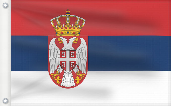 Flag, with two metal eyelets and reinforced hoist: Civil Flag of Serbia Civil flag of Serbia Serbie Serbia Serbien Narodna zastava Srbije Nemzeti zászló szerbia Srbská národná vlajka Kombëtar i Serbisë