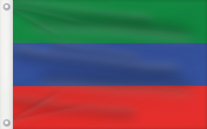Flagge, mit zwei Metallösen und verstärktem Besatzband: FlagofDaghestan Dagestan République du Daguestan República de Daguestán Republik Dagestan Repubblica del Daghestan