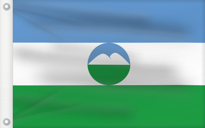 Drapeau, avec deux œillets métalliques et guindant renforcé : Kabardino-Balkaria	Kabardino-Balkar Republic 	 Kabardino-Balkarie	Kabardino-Balkarien	Kabardino-Balkaria, Russia