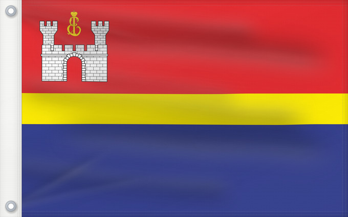 Drapeau, avec deux œillets métalliques et guindant renforcé : Kaliningrad Oblast	Modern  2006  flag of Kaliningrad Oblast	Oblast de Kaliningrad	Óblast de Kaliningrado 	Oblast Kaliningrad	Современный  2006  флаг Калининградской области