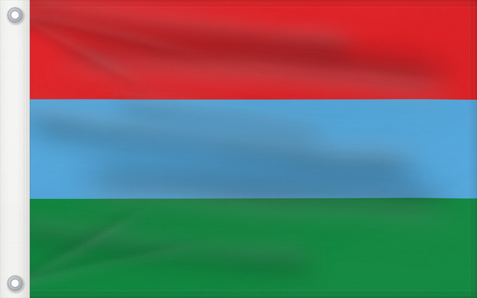Flagge, mit zwei Metallösen und verstärktem Besatzband: Karelia	Republic of Karelia 	Carelia (o Karelia)	Flags of the Republic of Karelia