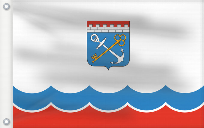 Drapeau, avec deux œillets métalliques et guindant renforcé : Leningrad Oblast Leningrad Oblast, Russia Oblast de Léningrad, Russie Óblast de Kursk Oblast Leningrad Флаг Ленинградской области