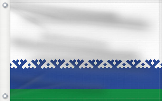 Drapeau, avec deux œillets métalliques et guindant renforcé : Nenets Autonomous District	Nenets Autonomous District, Russia	Nénétsie ou district autonome de Nénétsie	distrito autónomo de Nenetsia	Autonome Kreis der Jamal-Nenzen 	Флаг Ненецкого автономного округа