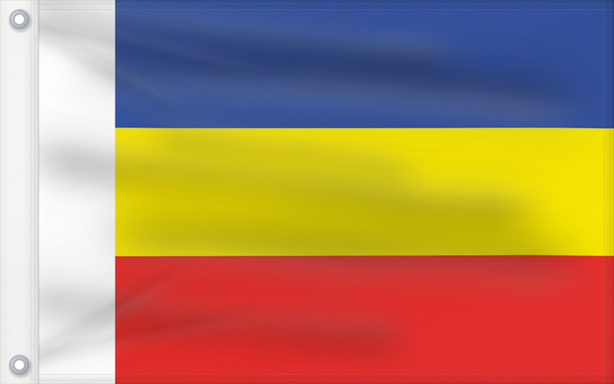 Drapeau, avec deux œillets métalliques et guindant renforcé : Rostov Oblast	Oblast de Rostov	Óblast de Rostov	Oblast Rostow