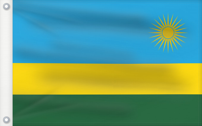 Flag, with two metal eyelets and reinforced hoist: Rwanda Ruanda রুয়ান্ডার জাতীয় পতাকা Ruando پرچم رواندا Ibendera rya Rwanda Ruande