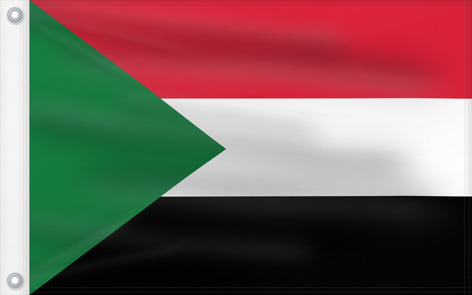 Drapeau, avec deux œillets métalliques et guindant renforcé : Sudan Soudan Sudán Soedan علم السودان Sudans