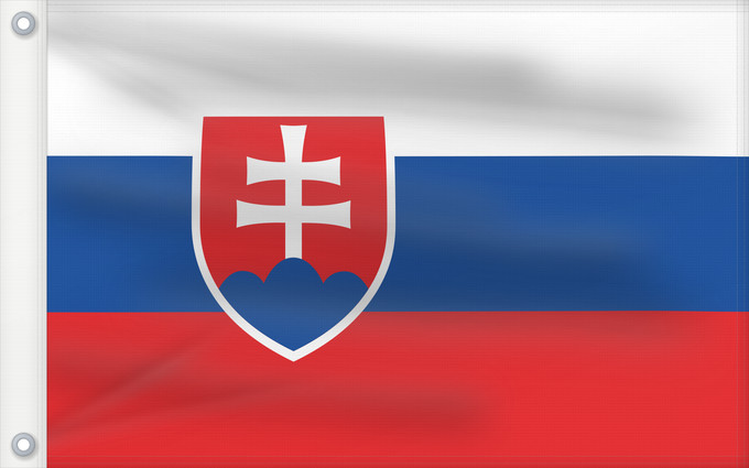 Drapeau, avec deux œillets métalliques et guindant renforcé : Slovakia Slovakia. Image from here, colors Slovaquie Eslovaquia Slowakei Slovacchia Slowakije Eslováquia Słowacji Сцяг Славакіі Национално знаме на Словакия Slovačke Slovenská vlajka Slovakiets Σημαία της Σλοβακίας Slovaki lipp Slovakian Slóvaice Szlováki