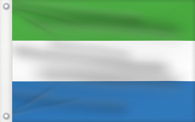 Drapeau, avec deux œillets métalliques et guindant renforcé : Sierra Leone	Sierra Leona	Sierra Leones	Sieraleono	Sierre Leone