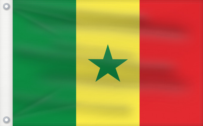 Drapeau, avec deux œillets métalliques et guindant renforcé : Senegal	Sénégal	Senegalo	پرچم سنگال	Senegala