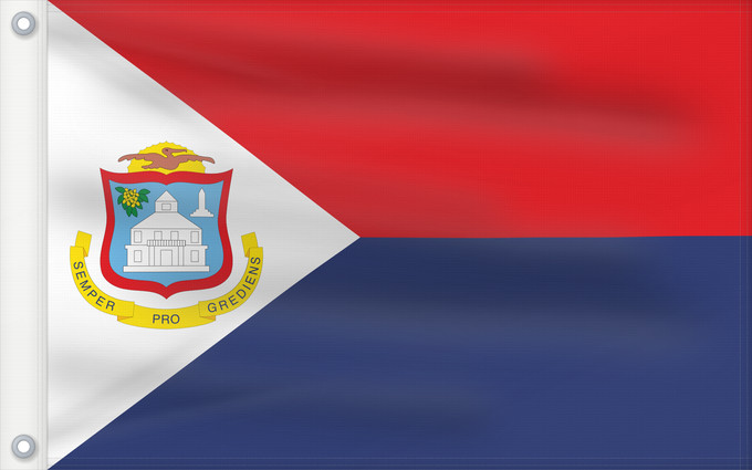 Flag, with two metal eyelets and reinforced hoist: Sint Maarten	Sint Maarten  Kingdom of the Netherlands	Saint-Martin
