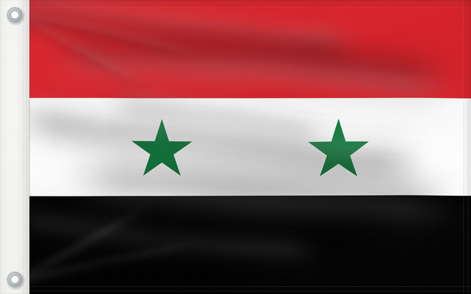 Drapeau, avec deux œillets métalliques et guindant renforcé : Syria	It is easy to put a border around this flag image	Syrie	República Árabe Unida  1958-1961	Syrien	Siria	Zjednoczonej Republiki Arabskiej  1958-1961	علم الجمهورية العربية المتحدة ١٣٧٧-١٣٨٠	República Árabe Xunida  1958-1961	República Àrab Unida  1958-19