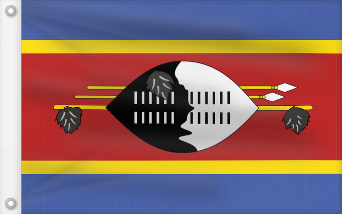 Drapeau, avec deux œillets métalliques et guindant renforcé : Eswatini	Swaziland	Suazilandia	Swasiland	Essuatíni	Eswatinis fana	Eswatini  Svazilando	Umjeka weSwatini	Swazilands