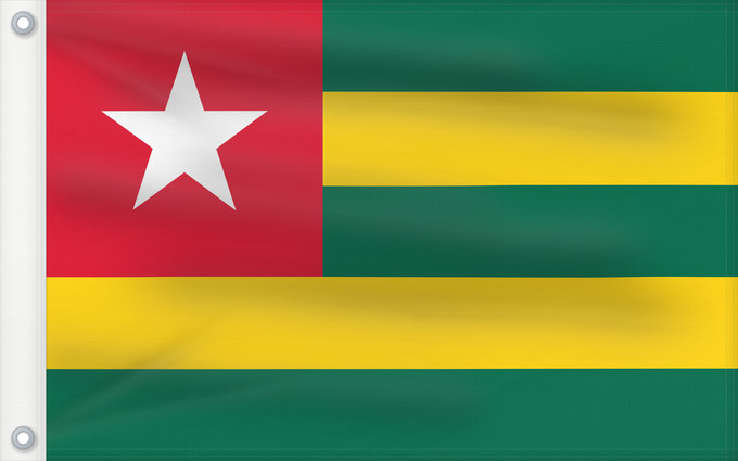 Flag, with two metal eyelets and reinforced hoist: Togo Vo Togo علم توغو Banniel Togo Togolando Togo lipp Togi Tògo Toge