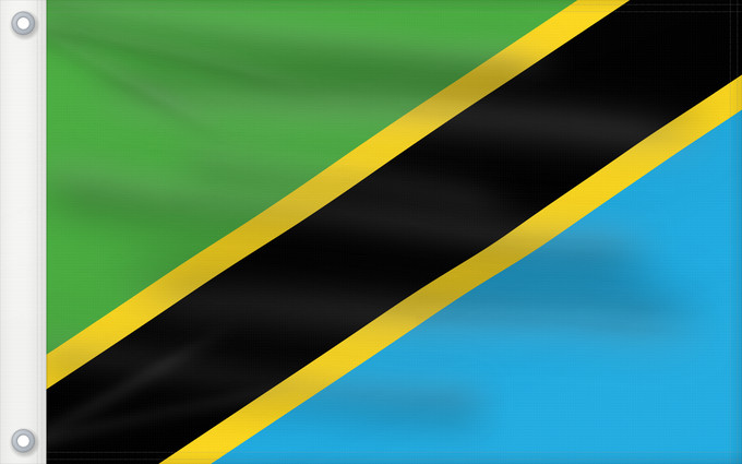 Flag, with two metal eyelets and reinforced hoist: Tanzania Tanzania, United Republic of Tanzanie Tansania, Vereinigte Republik