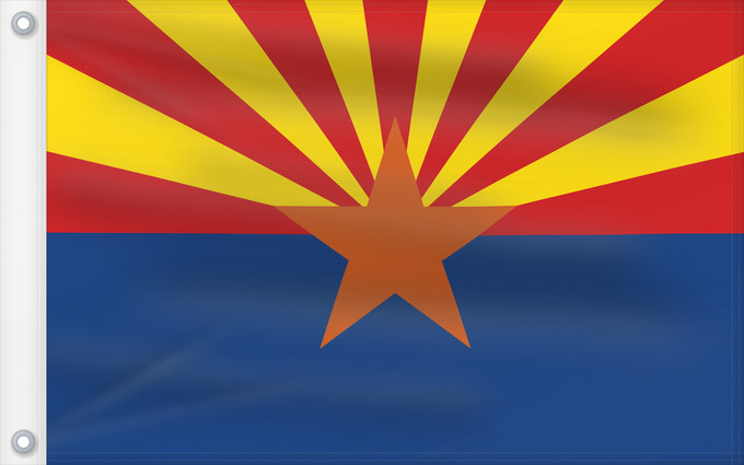 Bandera, con dos ojales metálicos y lado del asta reforzado: Arizona ᎡᏩᏐᎾ ᎦᏓᏘ