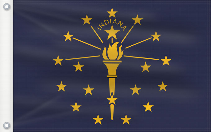 Flag, with two metal eyelets and reinforced hoist: Indiana