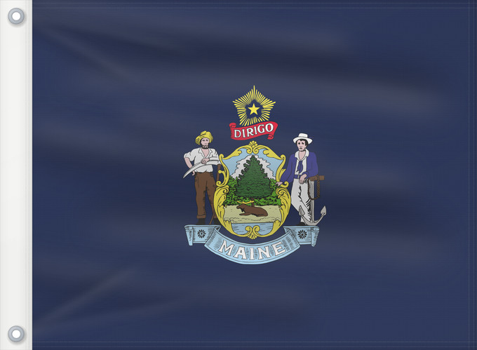 Drapeau, avec deux œillets métalliques et guindant renforcé : Maine