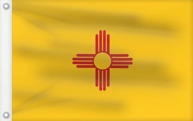 Flag, with two metal eyelets and reinforced hoist: New Mexico	Nouveau-Mexique	Nuevo México	Nuovo Messico