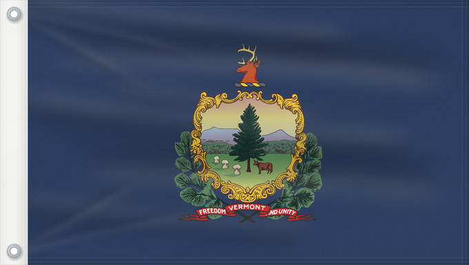 Bandera, con dos ojales metálicos y lado del asta reforzado: Vermont	Vermont 	ᏣᏩᎦ ᎦᏓᏘ	Ka hae Welemoneka	Vermontis	Bimááʼ Hahoodzo bidah naatʼaʼí	Флаг Вермонта	Američke savezne države Vermont