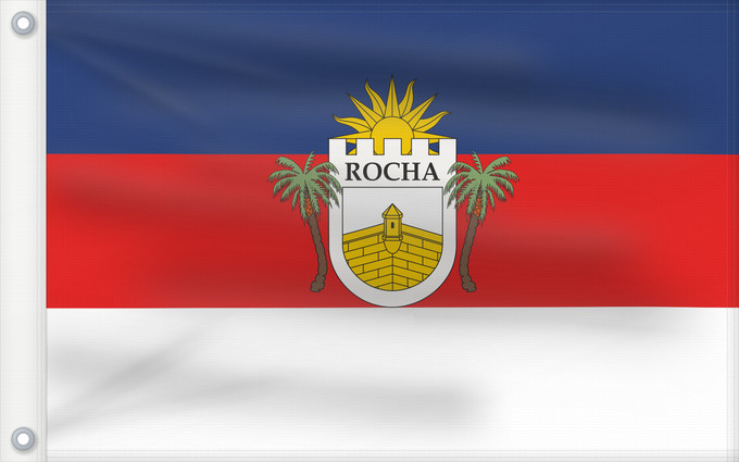 Drapeau, avec deux œillets métalliques et guindant renforcé : Rocha Department Rocha Departamento de Rocha, Uruguay Rocha