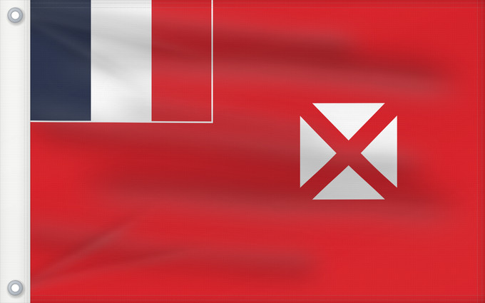 Bandera, con dos ojales metálicos y lado del asta reforzado: Wallis and Futuna Wallis-et-Futuna Wallis y Futuna Wallis und Futuna Wallis e Futuna