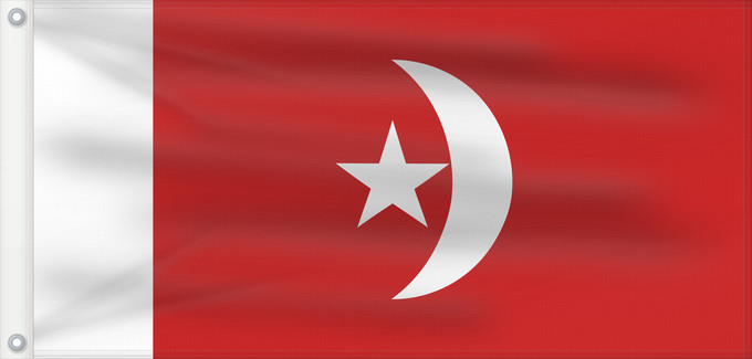 Bandera, con dos ojales metálicos y lado del asta reforzado: Umm al-Qaiwain	Umm al-Quwain	علم إمارة أم القيوين