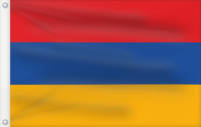 Flag, with two metal eyelets and reinforced hoist: Armenia L Arménie Armenien Dell Armenia Armenië Ерманҭәыла абыраҟ علم أرمينيا ܐܬܐ ܕܐܪܡܝܢܝܐ Ermənistan Әрмәнстан флагы Сцяг Арменіі Сьцяг Армэніі Ermenije Σημαία της Αρμενίας Armenio Armeenia lipp Armenian Örményország Հայաստանի դրոշը სომხეთის დროშა Әрменс