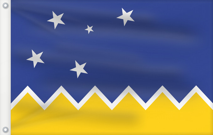 Drapeau, avec deux œillets métalliques et guindant renforcé : Magallanes y la Antártica Chilena, Chile	Magallanes and Chilean Antarctica Region, Chile	Région de Magallanes et d'Antarctique chilienne	XII Región de Magallanes y de la Antártica Chilena	Magallanes und Chilenische Antarktis Region	Regione di Magallanes e