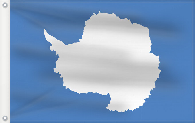 Flag, with two metal eyelets and reinforced hoist: Proposed flag of Antarctica Graham Bartram One of several flag proposals for Antarctica Antarctique Un de varios banderas propuesta de Antártida Flaggenvorschlag für die Antarktis Una delle bandiere proposte per l Antartide Vörslag för ene Flagg vun Anta