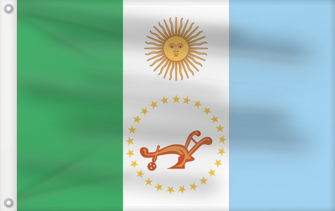 Bandera, con dos ojales metálicos y lado del asta reforzado: Provincia del Chaco	Chaco Province, Argentina	Province de Chaco	Chaco (Provinz)	Chaco Provincia