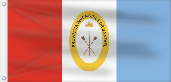 Drapeau, avec deux œillets métalliques et guindant renforcé : Provincia de Santa Fe	Santa Fe province, Argentina	province de Santa Fe	Provincia de Santa Fe, Argentina	Santa Fe (Provinz)	Provincia di Santa Fe
