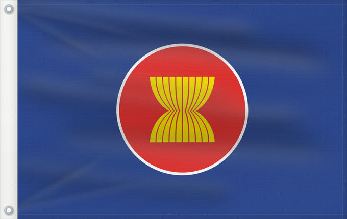 Drapeau, avec deux œillets métalliques et guindant renforcé : ASEAN