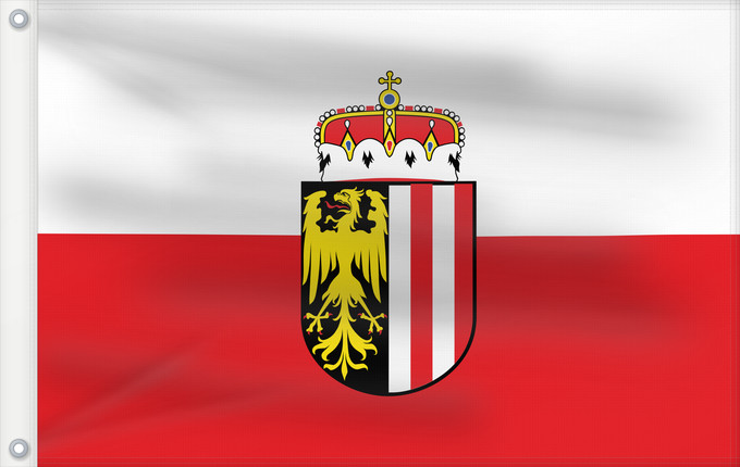 Flag, with two metal eyelets and reinforced hoist: Upper Austria	Upper Austria (Oberösterreich)	Linz (Autriche)	Alta Austria	Oberösterreich