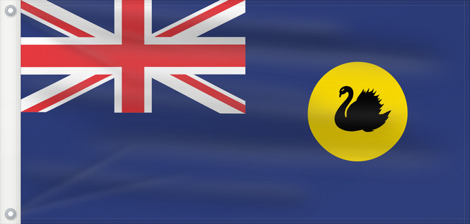 Drapeau, avec deux œillets métalliques et guindant renforcé : Western Australia	Australie-Occidentale	Australia Occidental	Westaustralien