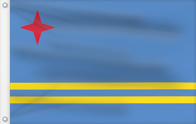 Bandera, con dos ojales metálicos y lado del asta reforzado: Aruba	Флаг Арубы