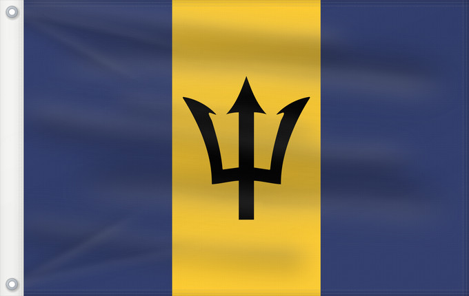 Drapeau, avec deux œillets métalliques et guindant renforcé : Barbados Barbade Barbado Barbadoksen Ala Barbadosê Флаг Барбадоса Barbadosa