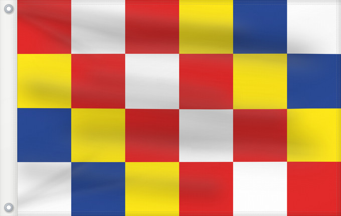 Bandera, con dos ojales metálicos y lado del asta reforzado: Antwerp	Anvers	Amberes	Antwerpen	Anversa