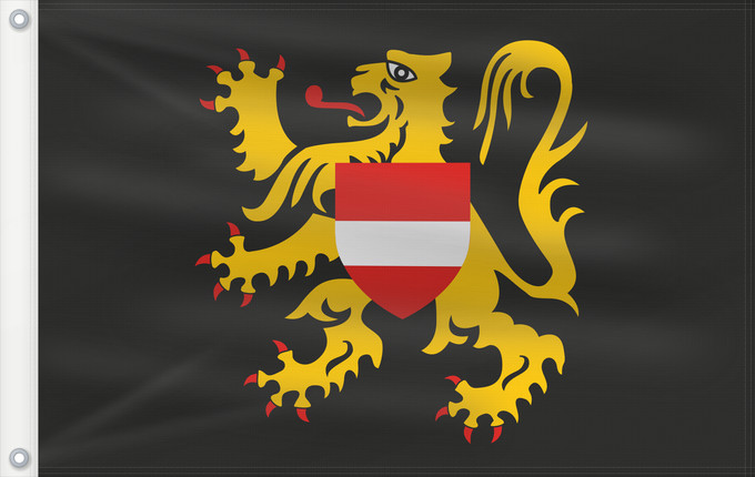 Bandera, con dos ojales metálicos y lado del asta reforzado: Flemish Brabant	Pavillon de la province Flamande du Brabant  Belgique	Brabante Flamenco	Flämisch-Brabant	Brabante Fiammingo