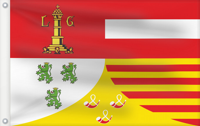 Bandera, con dos ojales metálicos y lado del asta reforzado: Liège (fr)