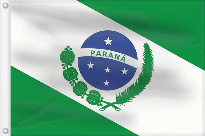 Bandera, con dos ojales metálicos y lado del asta reforzado: Paraná
