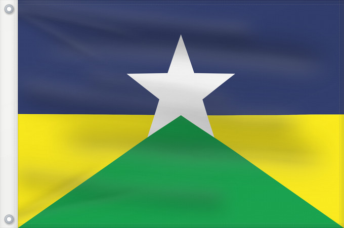 Bandera, con dos ojales metálicos y lado del asta reforzado: Rondônia