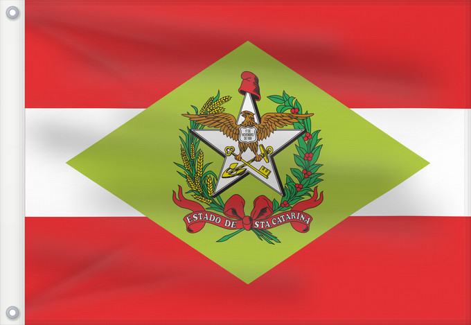 Bandera, con dos ojales metálicos y lado del asta reforzado: Santa Catarina