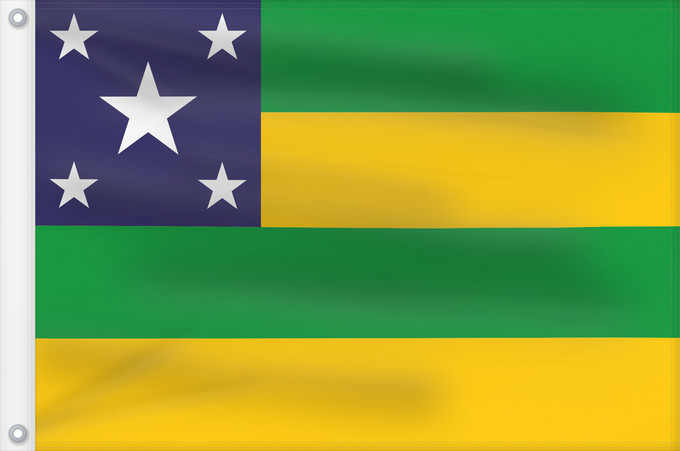 Bandera, con dos ojales metálicos y lado del asta reforzado: Sergipe	State of Sergipe, Brazil	Sergipe, Brasil