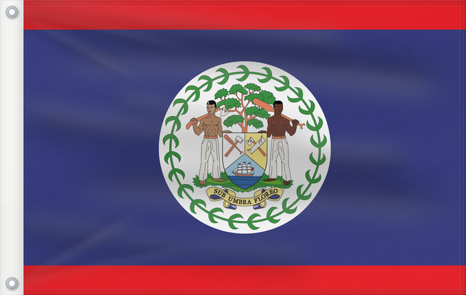 Drapeau, avec deux œillets métalliques et guindant renforcé : Belize Belice Banniel Belize Belizen Belizae Флаг Белиза Belizeja Belizes Quốc kỳ Belize