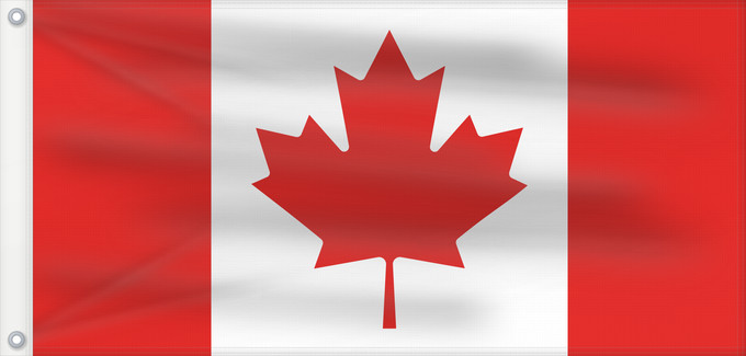 Drapeau, avec deux œillets métalliques et guindant renforcé : Canada	Canadá	Kanada