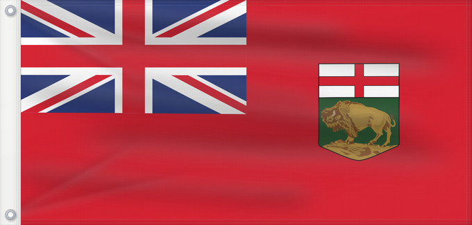 Drapeau, avec deux œillets métalliques et guindant renforcé : Manitoba Manitoba Banniel proviñs Manitoba, Kanada