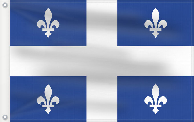 Drapeau, avec deux œillets métalliques et guindant renforcé : Quebec	Québec	Banniel Kebek