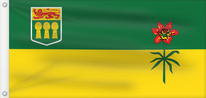 Drapeau, avec deux œillets métalliques et guindant renforcé : Saskatchewan	Banniel proviñs Saskatchewan, Kanada