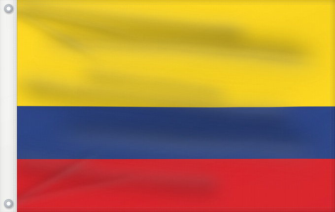 Bandera, con dos ojales metálicos y lado del asta reforzado: Colombia	Colombie	República de Colombia	Kolumbien	Colômbia	Kolumbii	Kolombio	Columbiei	Флаг Колумбии	Štátna vlajka Kolumbie	Kolumbije	Colombias	Kolombiya