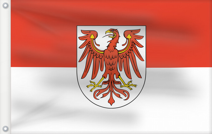 Drapeau, avec deux œillets métalliques et guindant renforcé : Brandenburg Brandebourg Brandeburgo